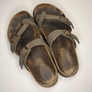 Birkenstock Mayari‎ Sandals Size 37 Womens 6 Copper Brown Toe Loop Slides